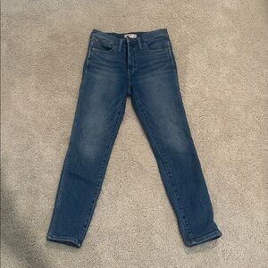 Madewell Indigo 10 inch high rise skinny crop Denim Jeans